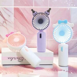 Kawaii Sanrio Electric Fan – Portable Rechargeable Handheld Fan with Kuromi, Cinnamoroll & My Melody | Cute Anime Gift for Girls