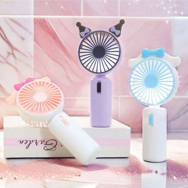Kawaii Sanrio Electric Fan – Portable Rechargeable Handheld Fan with Kuromi, Cinnamoroll & My Melody | Cute Anime Gift for Girls