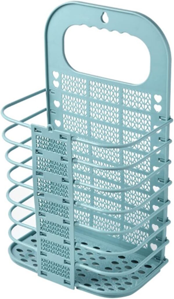 Collapsible Laundry Basket – Hanging Plastic Hamper with Handle for Dorm, Home & Small Spaces (White) - Image 6