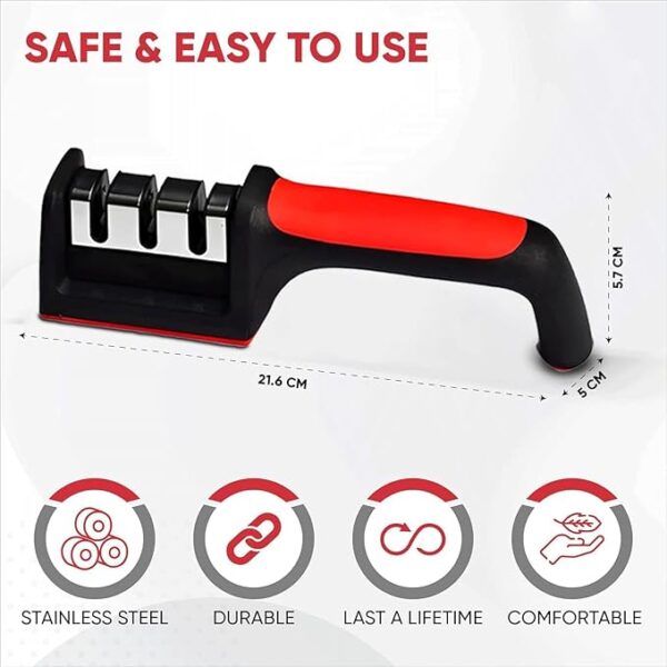 SP Dealz 4-in-1 Kitchen Knife Sharpener – Adjustable Manual Sharpener for Knives & Scissors | Professional Blade Tool - Image 6