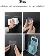 Collapsible Laundry Basket – Hanging Plastic Hamper with Handle for Dorm, Home & Small Spaces (White) - Image 2