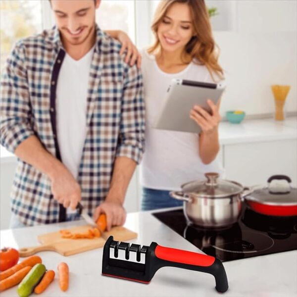 SP Dealz 4-in-1 Kitchen Knife Sharpener – Adjustable Manual Sharpener for Knives & Scissors | Professional Blade Tool - Image 4