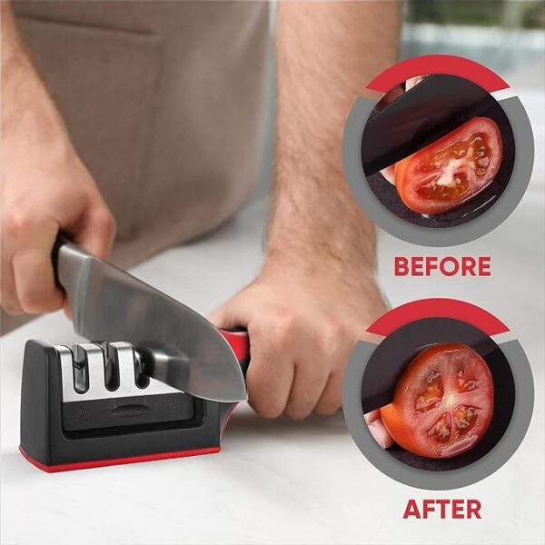 SP Dealz 4-in-1 Kitchen Knife Sharpener – Adjustable Manual Sharpener for Knives & Scissors | Professional Blade Tool - Image 2