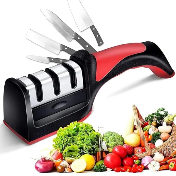 SP Dealz 4-in-1 Kitchen Knife Sharpener – Adjustable Manual Sharpener for Knives & Scissors | Professional Blade Tool - Image 3