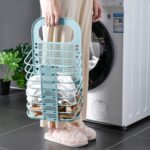 Collapsible Laundry Basket – Hanging Plastic Hamper with Handle for Dorm, Home & Small Spaces (White) - Image 4