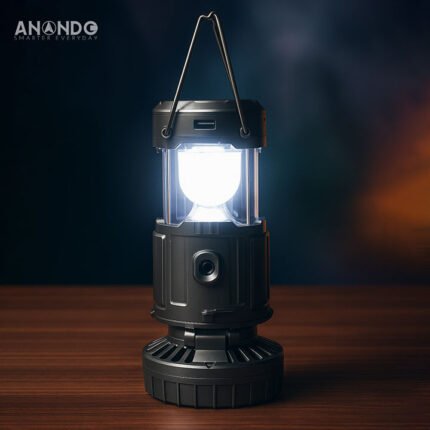 6-in-1 Solar LED Lantern with Fan & Power Bank – Portable Rechargeable Camping Light