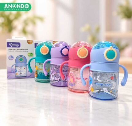 MOMEASY Baby Water Bottle 240ml BPA Free Kids Sippy Cup with Straw and Double Handles